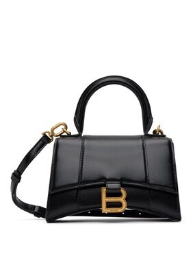Balenciaga XS Hourglass Mini Top Handle Bag in Black